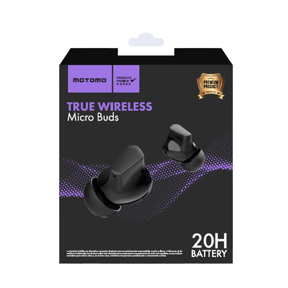 Audífonos Bluetooth Motomo Microbuds 20 horas Negro – imagen 2