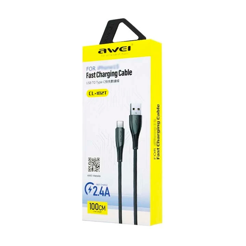 Cable Usb a Tipo C Awei CL-182t Negro – imagen 3