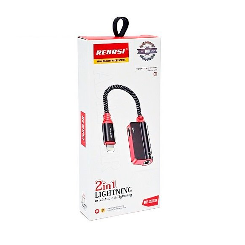 Adaptador Para Lightning a 3.5mm Lightning Recrsi Re-zj20 Negro – imagen 2