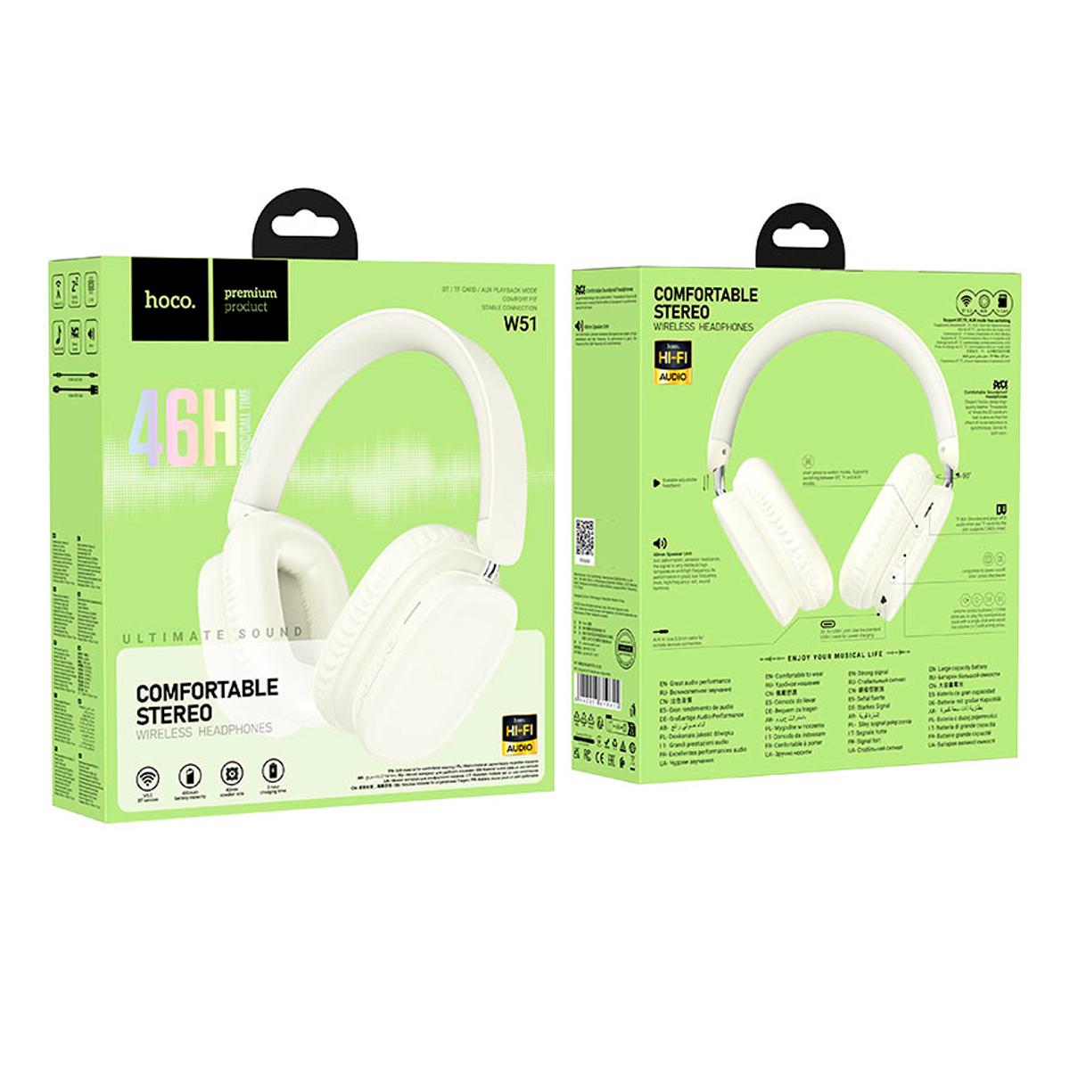 Audífonos Bluetooth Hoco W51 Headset Blanco – imagen 2