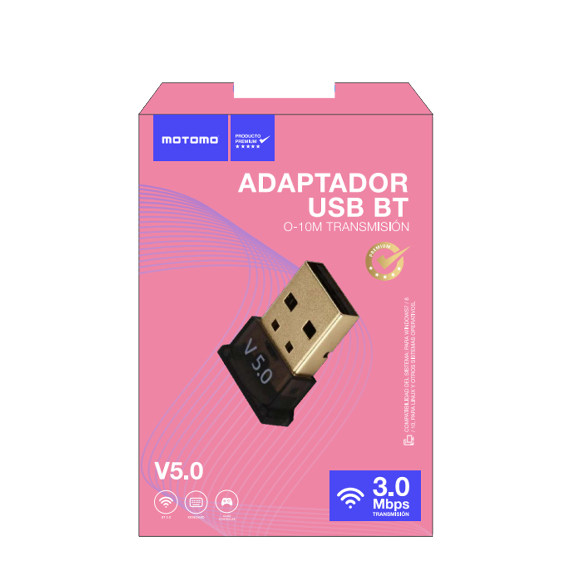 Adaptador Mini Transmisor Bluetooth Motomo Negro – imagen 2