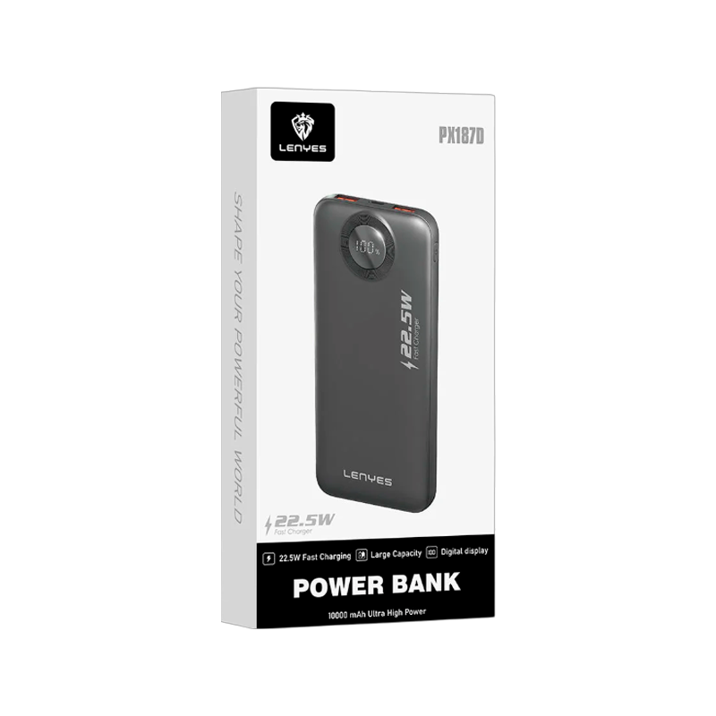 Powerbank Carga Rapida Lenyes Px187D 10000 Mah Negro – imagen 2
