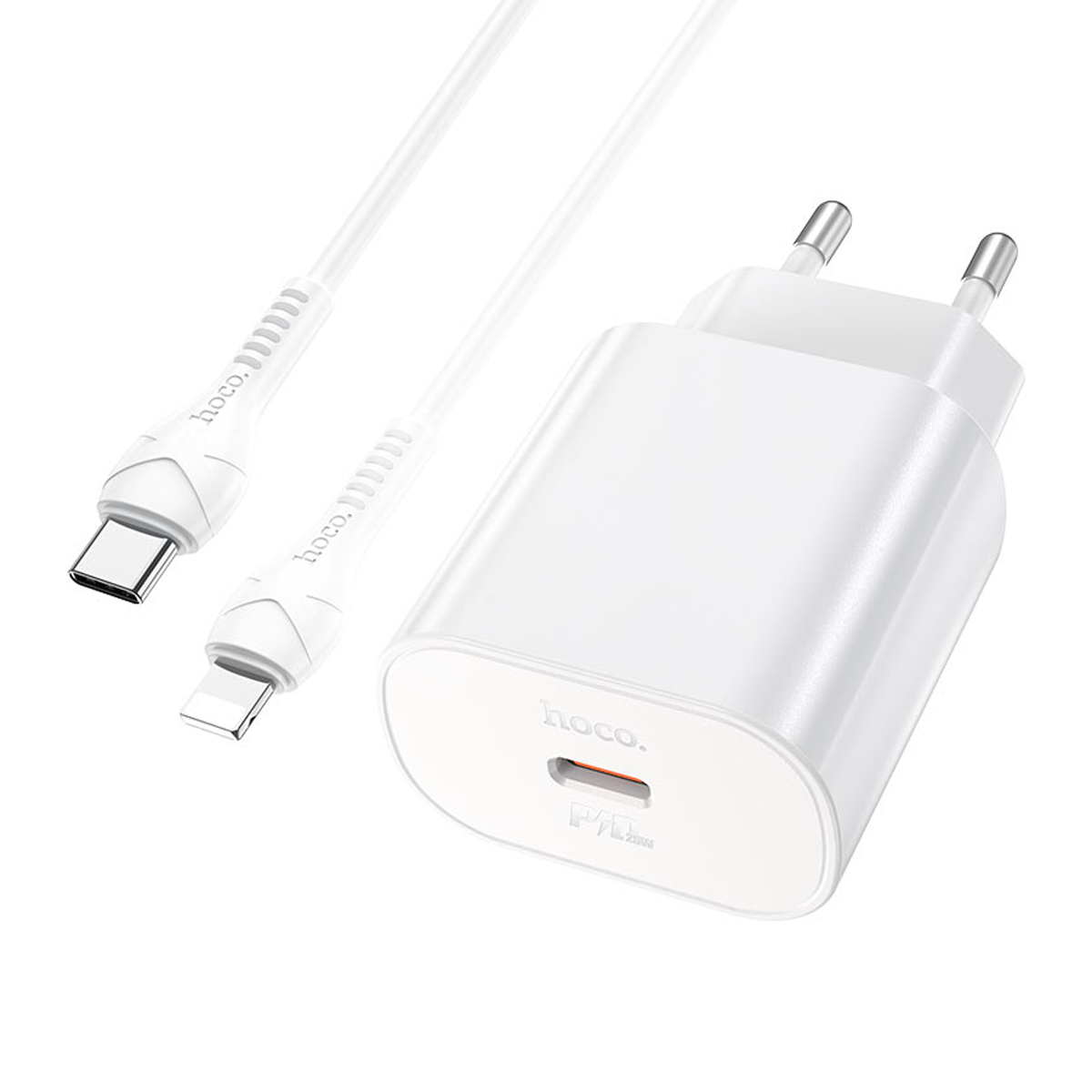 Cargador Carga Rapida Hoco Dc67 20w Tipo C a Lightning Blanco – imagen 2