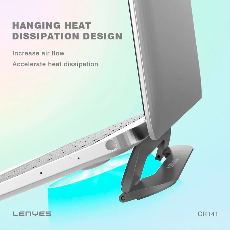 Soporte Stand Notebook Antideslizante Lenyes Cr141 Gris – imagen 2