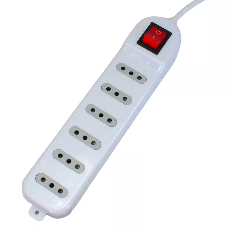 Alargador Multiple 3 Metros 6 Entradas Blanco – imagen 2