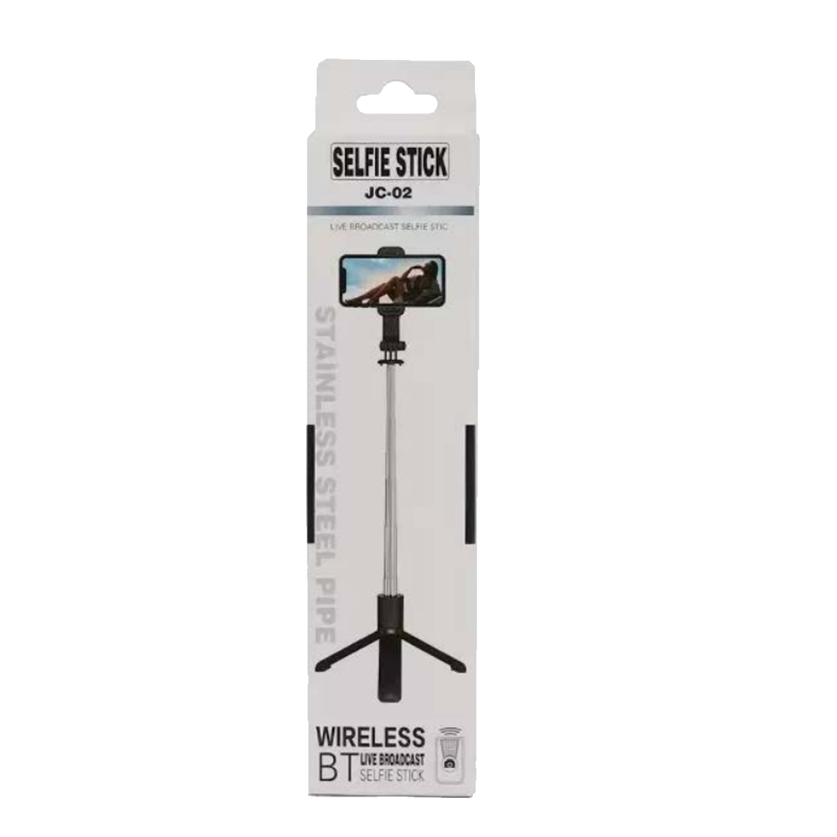 Baston Selfie Tripode Bluetooth JC-02 + Control Negro – imagen 2