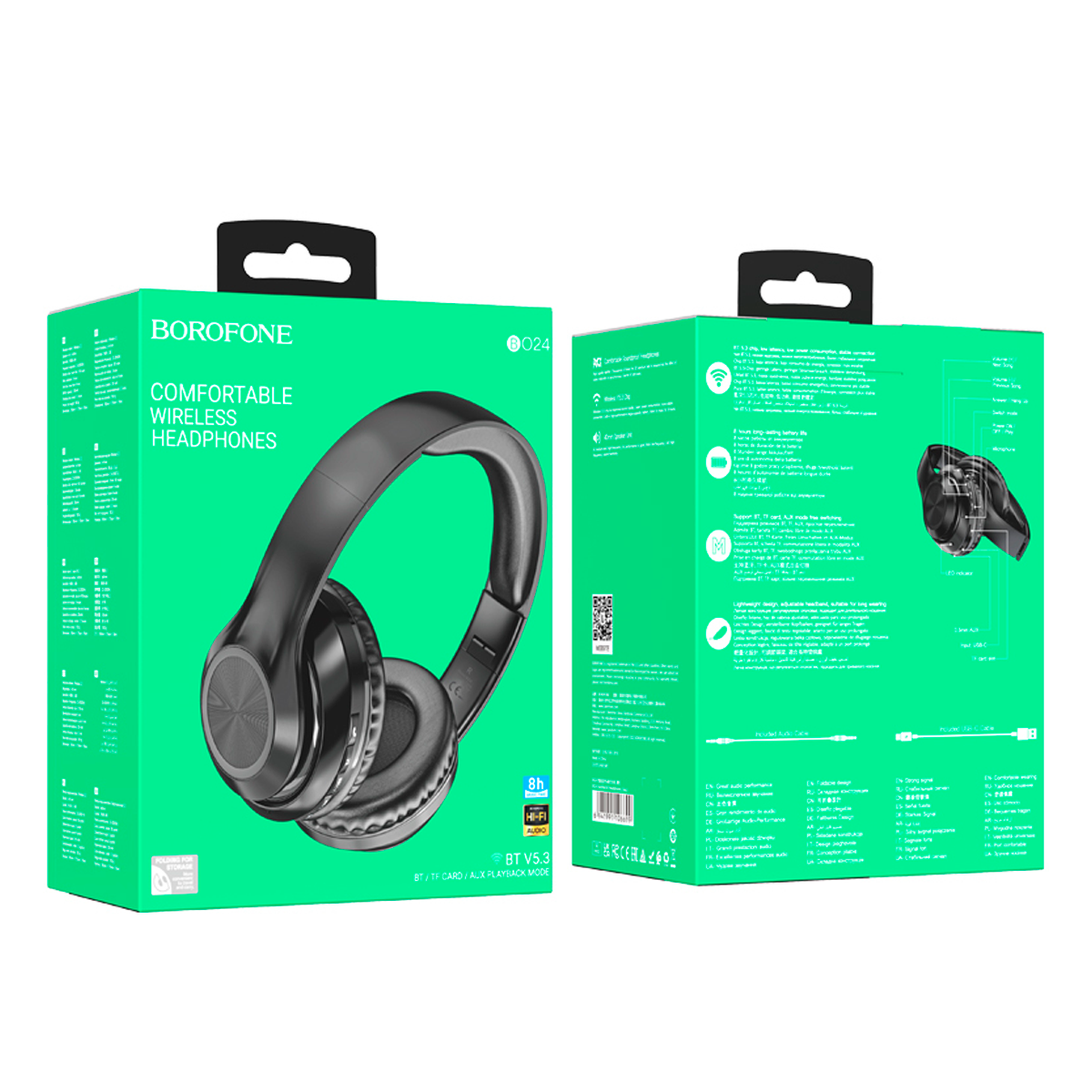 Audífonos Bluetooth Borofone Bo24 Headset Negro – imagen 2