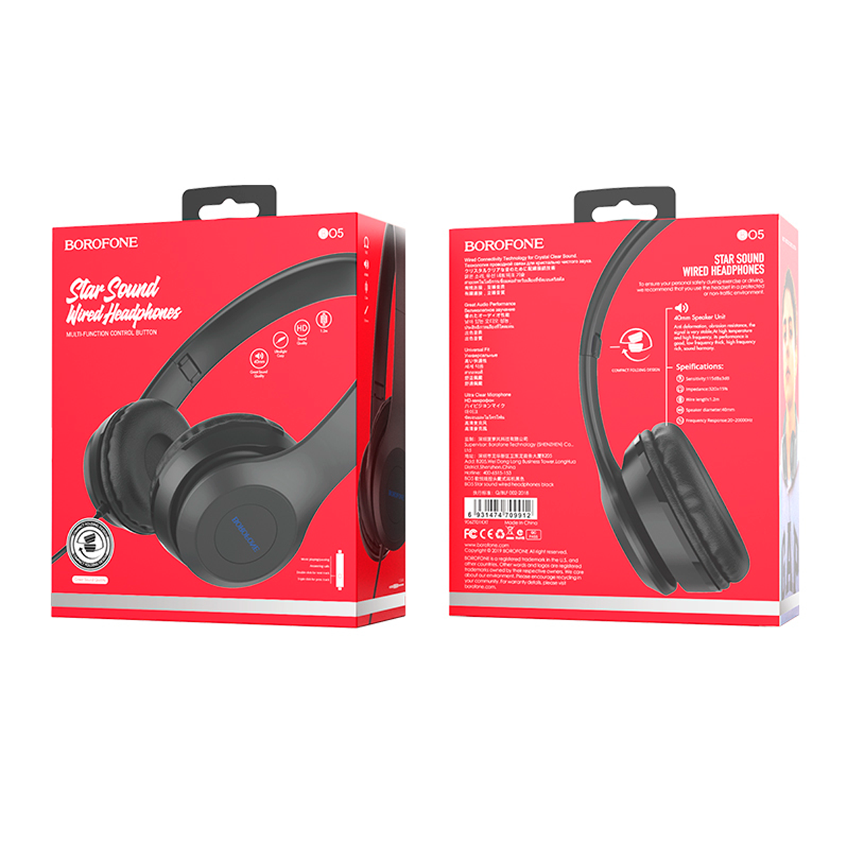 Audífonos Borofone Bo5 Headset Negro – imagen 2