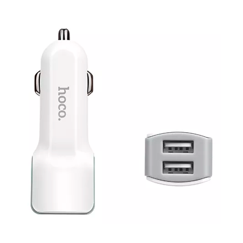 Cargador De Auto Dual Usb Hoco Z23 Blanco – imagen 2