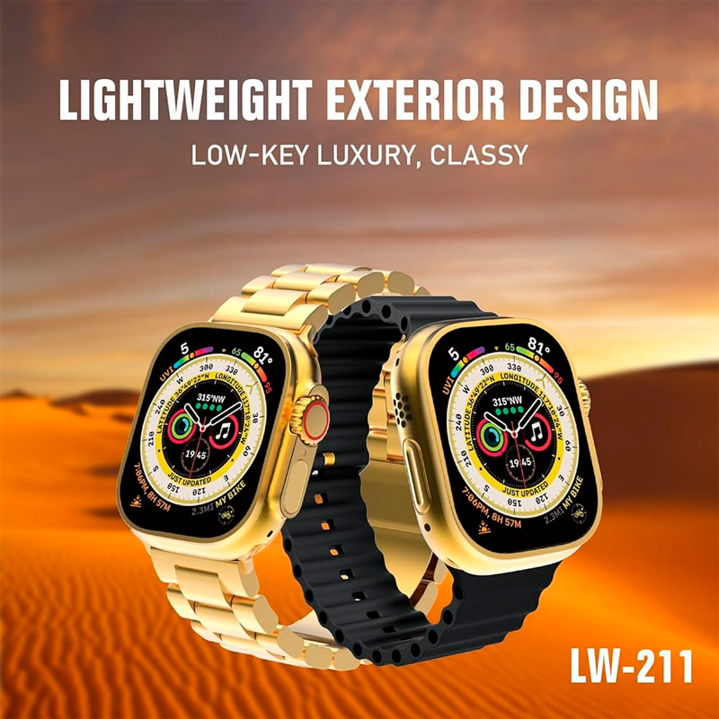Smartwatch Reloj Inteligente Bluetooth Lenyes Lw211 Negro Dorado – imagen 2