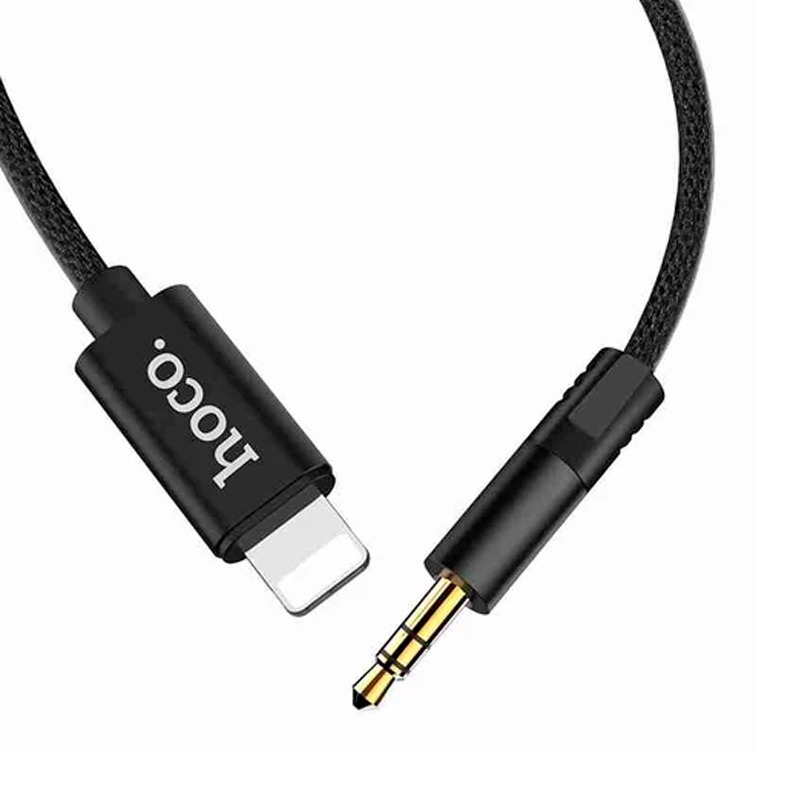 Cable Auxiliar 3.5 a Lightning Hoco Upa13 Negro – imagen 2