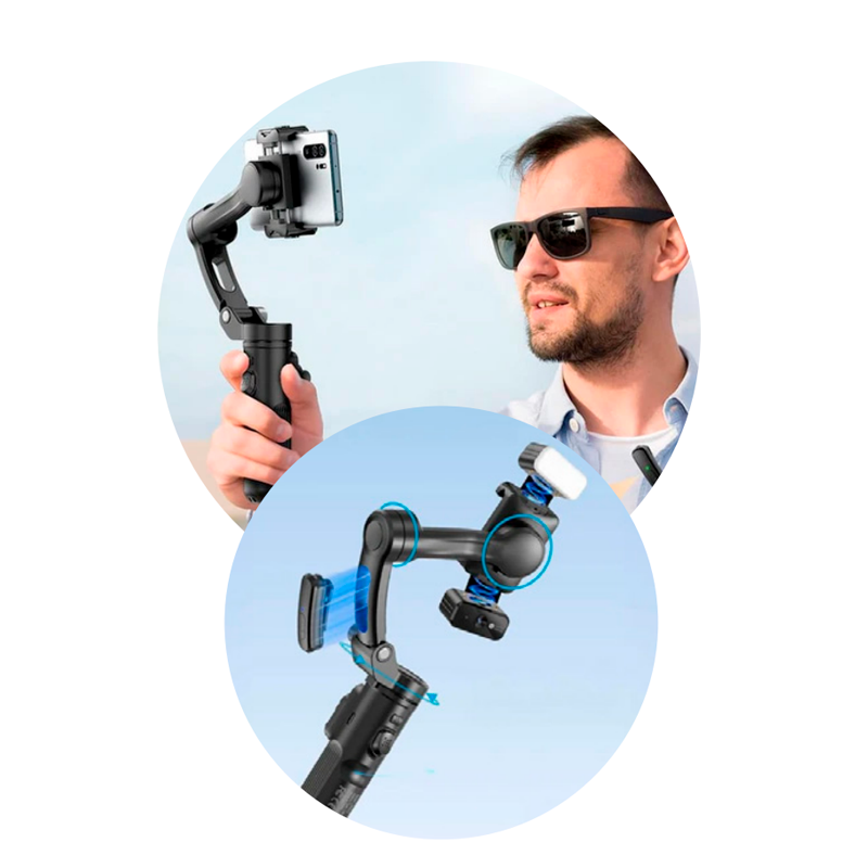 Estabilizador Gimbal 3 en 1 Lenyes Lph113 3 Ejes Color Negro – imagen 2