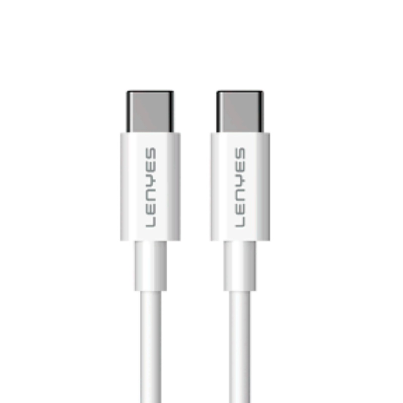 Cargador Lenyes Lch83 Gan Dual 65w + Cable Tipo C Blanco – imagen 2