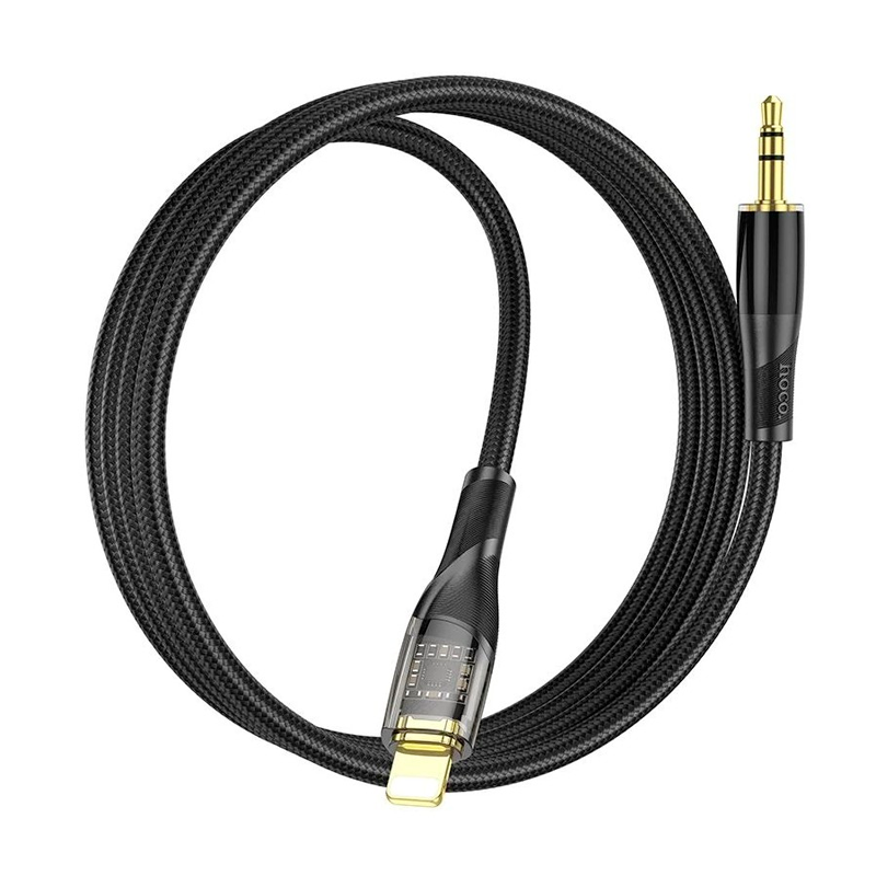 Cable Auxiliar a Lightning Hoco Upa25 Transparent Discovery Negro – imagen 3