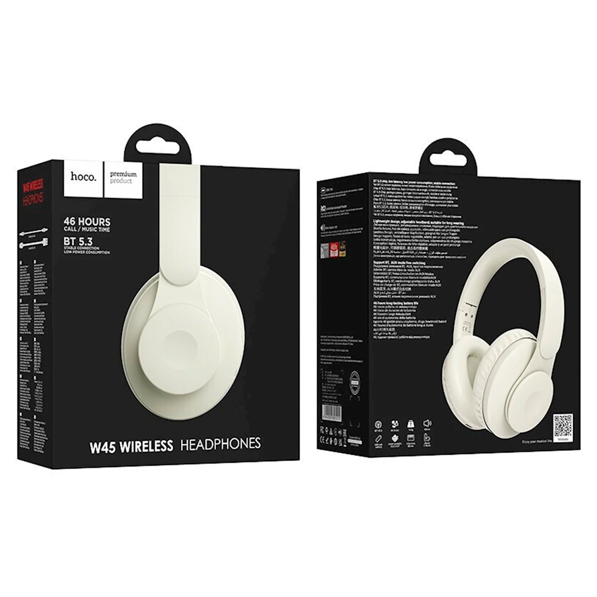 Audífonos Bluetooth Hoco W45 Headset Beige – imagen 2