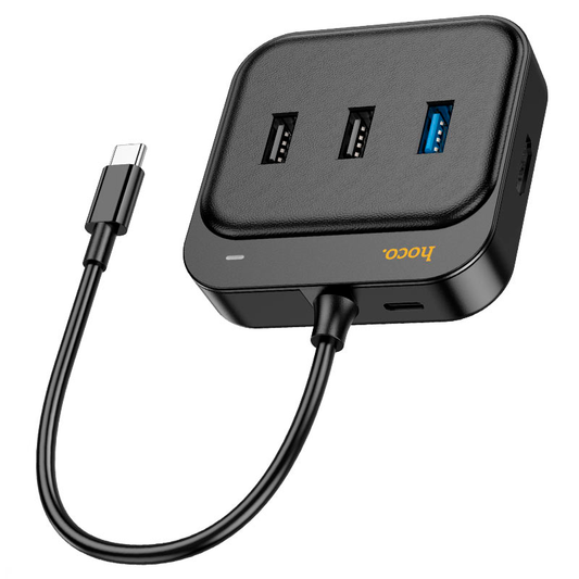 Adaptador Hub Usb 6 en 1 Hoco Hb37 Rj45 Hdmi Usb 3.0 Tipo C