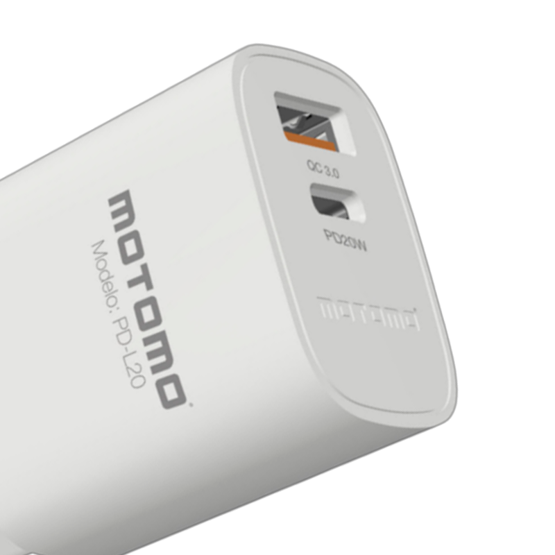 Cargador Rápido Motomo Mo-L20 20w Dual Blanco – imagen 2