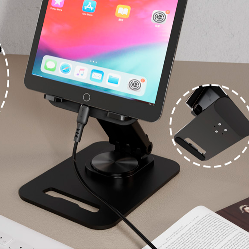Soporte De Escritorio Para Smartphone Tablet Lenyes Cr139 Negro – imagen 2