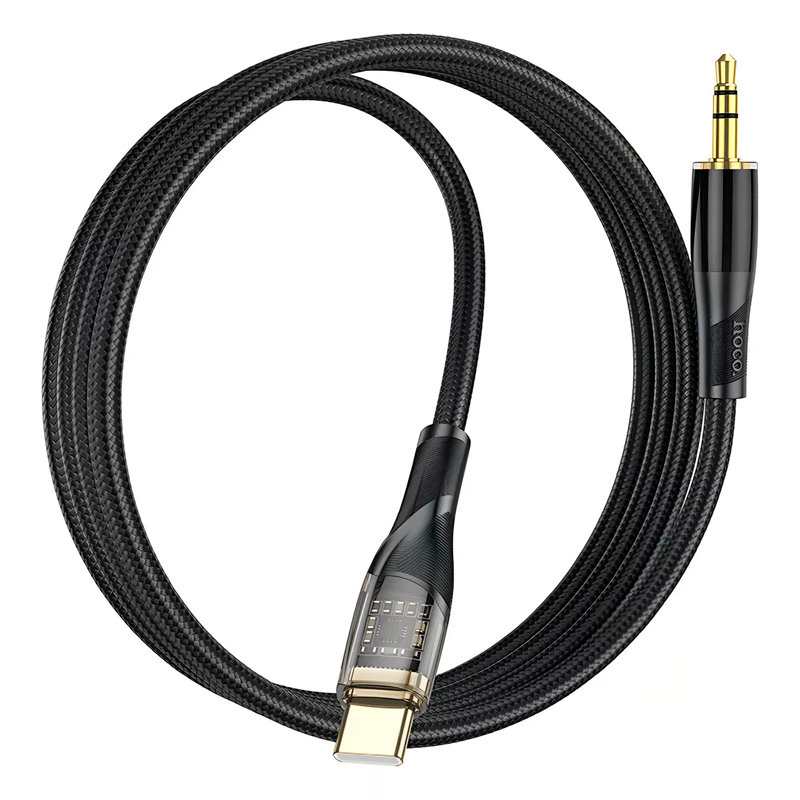 Cable Auxiliar a Tipo C Hoco Upa25 Discovery Negro – imagen 2