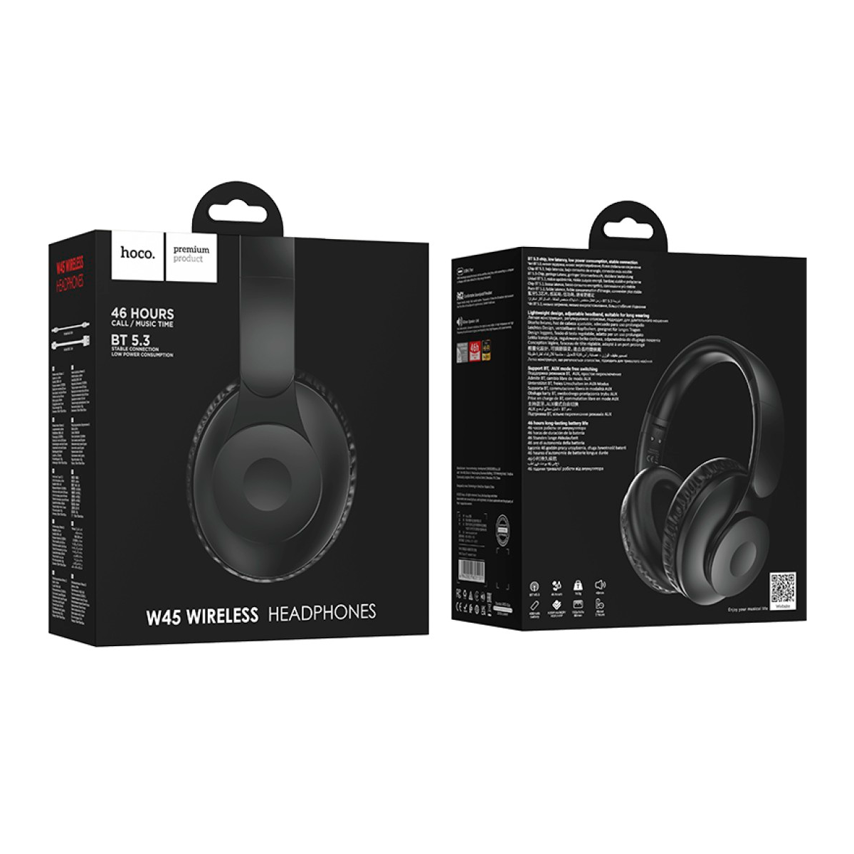 Audífonos Bluetooth Hoco W45 Headset Negro – imagen 2