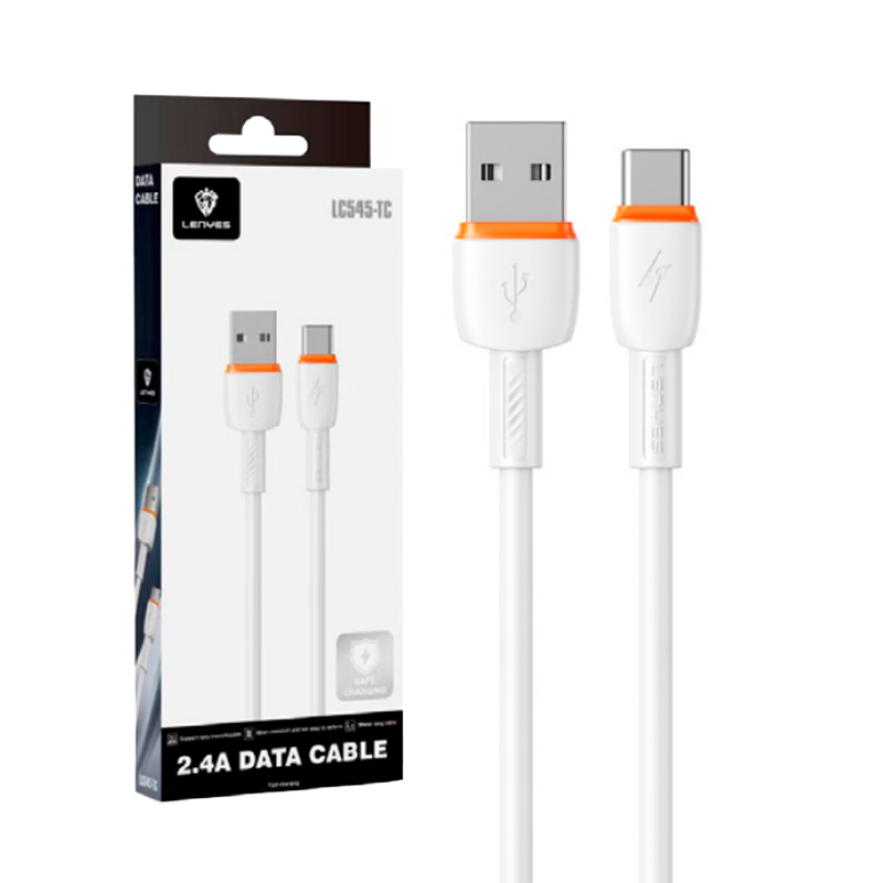 Cable Usb a Tipo C Lenyes Lc545 1 Metro Blanco – imagen 2
