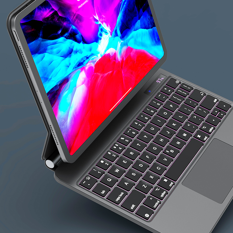 Carcasa Funda Con Teclado Inalambrico Para Ipad 12.9 2018 - 2022 Negro – imagen 2