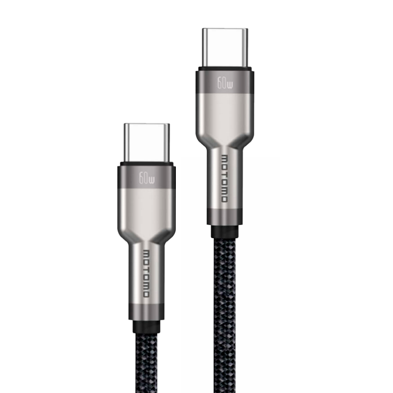 Cable Tipo C a Tipo C 60w Trenzado 1 Metro Motomo Negro – imagen 2