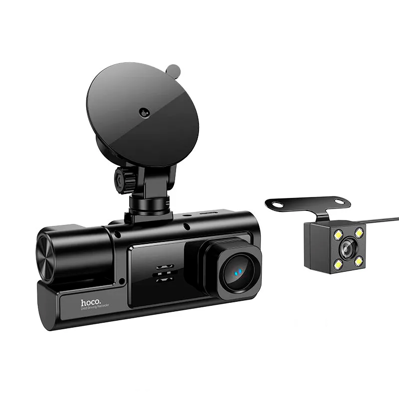 Camara De Auto Hoco D160 World Dual Dash Cam 720p Negro – imagen 2