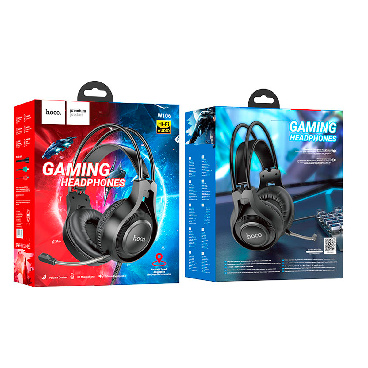 Audifonos Gamer Hoco Headset Hoco W106 Negro – imagen 2