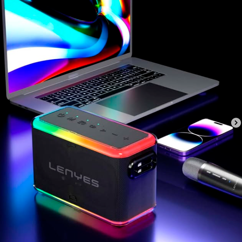 Parlante Bluetooth Lenyes S834 Karaoke 80w Negro – imagen 2