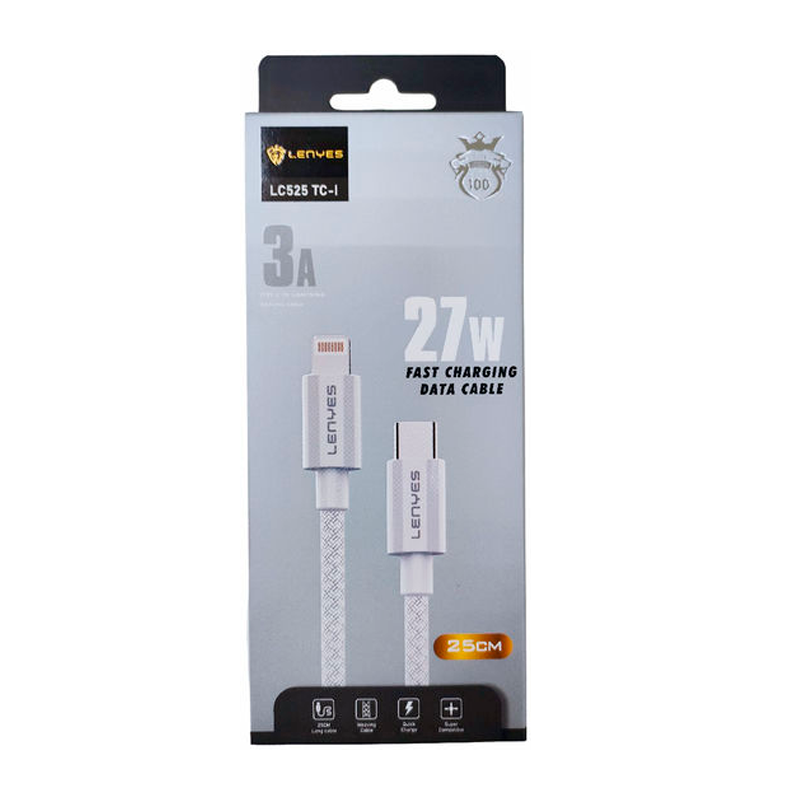 Cable Tipo C Para Lightning Lenyes Lc525 27w 1 Metro Blanco – imagen 2