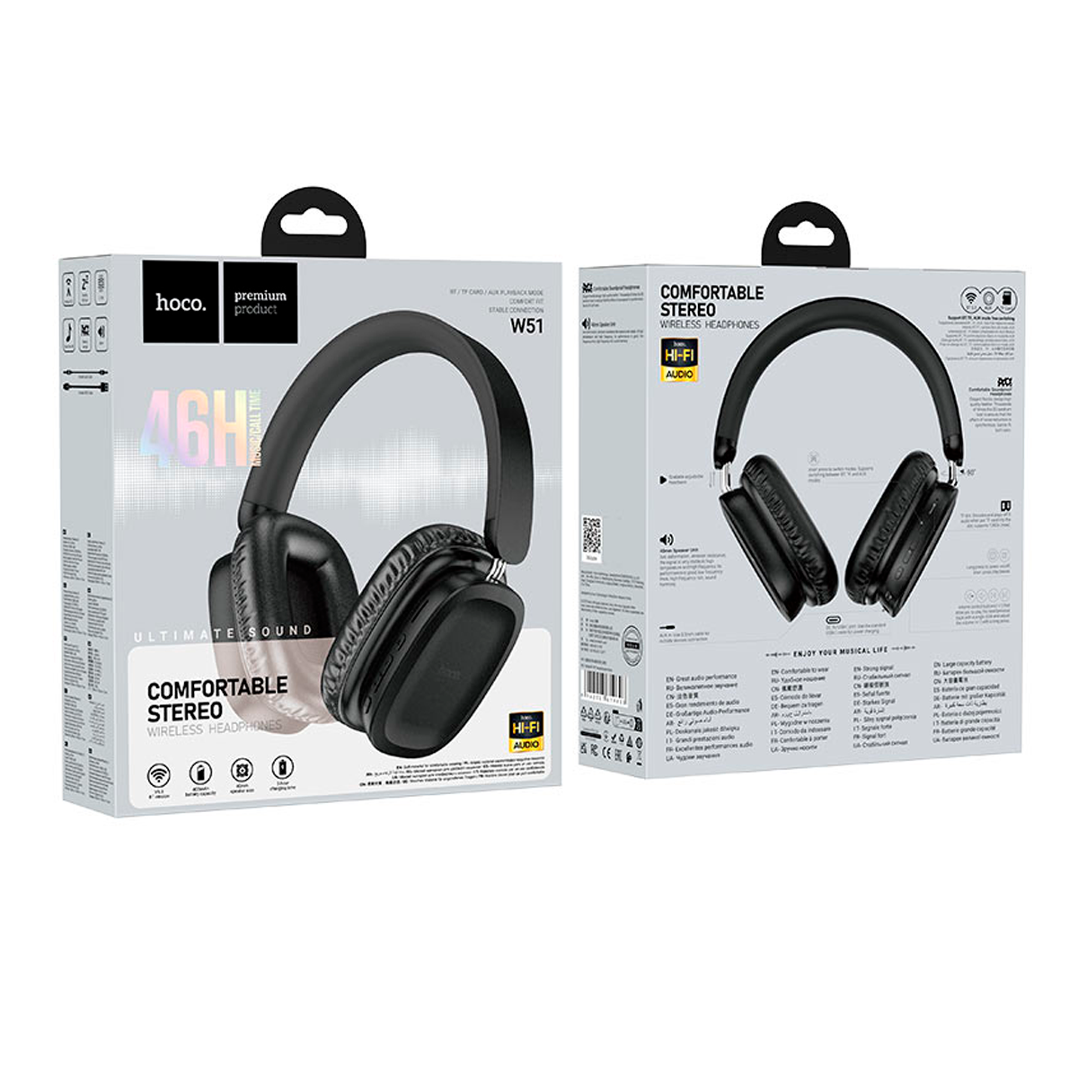Audífonos Bluetooth Hoco W51 Headset Negro – imagen 2