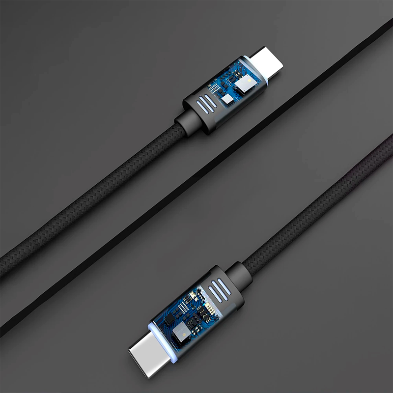 Cable Tipo C a Tipo C Lenyes Lc532 60w 1 Metro Negro – imagen 3