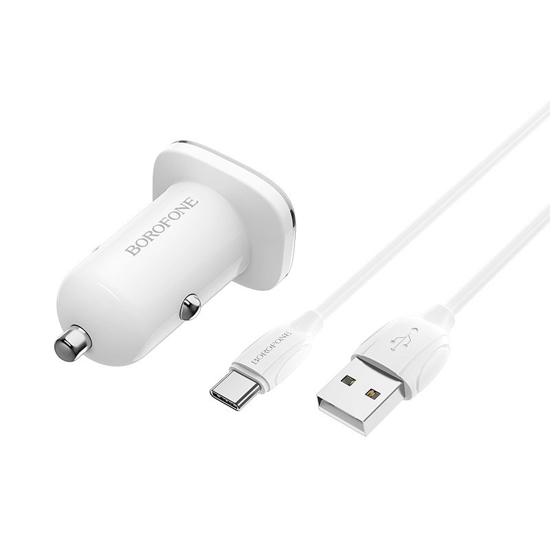 Cargador de Auto Borofone Bz12a Usb Q3.0 18w + Cable Tipo C – imagen 2