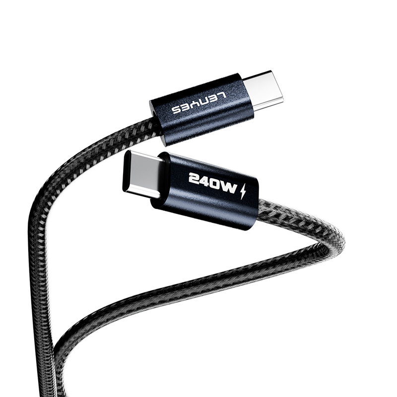 Cable Tipo C a Tipo C Lenyes Lc522 240w 1.2 Metro Negro – imagen 3