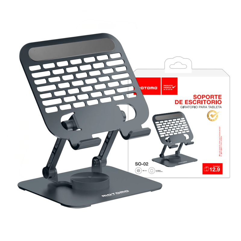 Soporte De Escritorio Aluminio Smartphone Tablet Motomo So-02 Gris – imagen 2