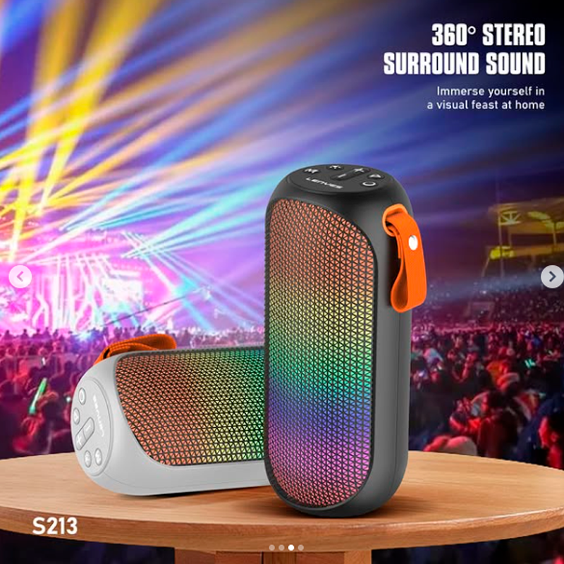 Parlante Bluetooth Lenyes S213 Colorfull Lights 10w Negro – imagen 2