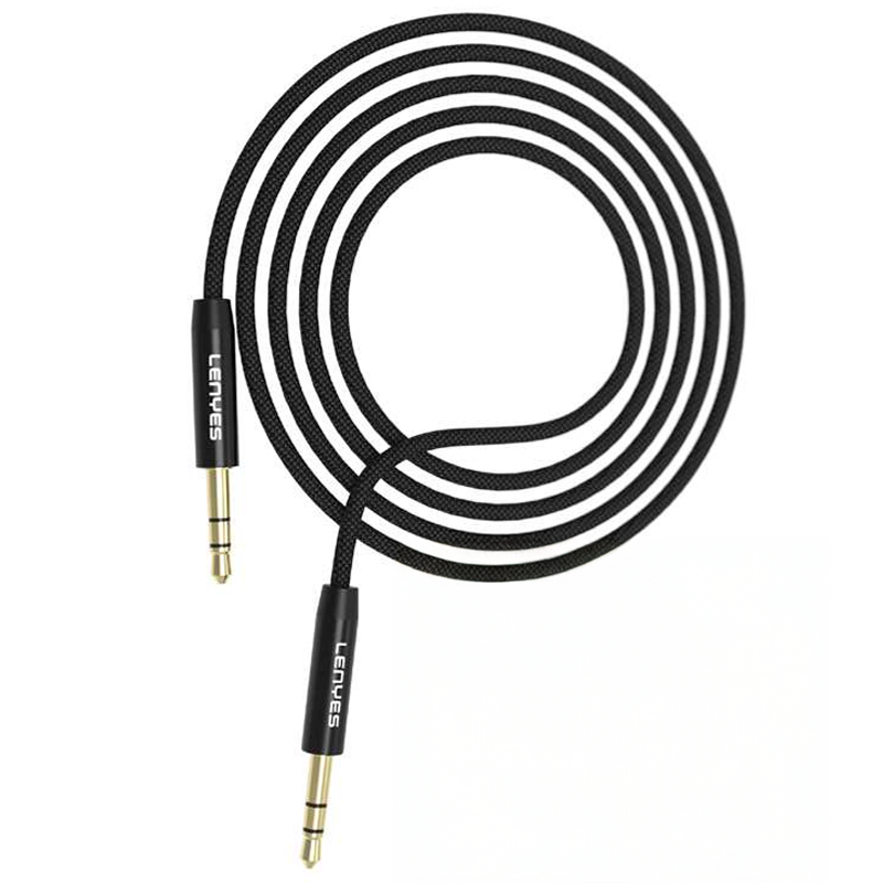 Cable Auxiliar 3.5mm a 3.5mm Lenyes Ax94 1 Metro Negro – imagen 2