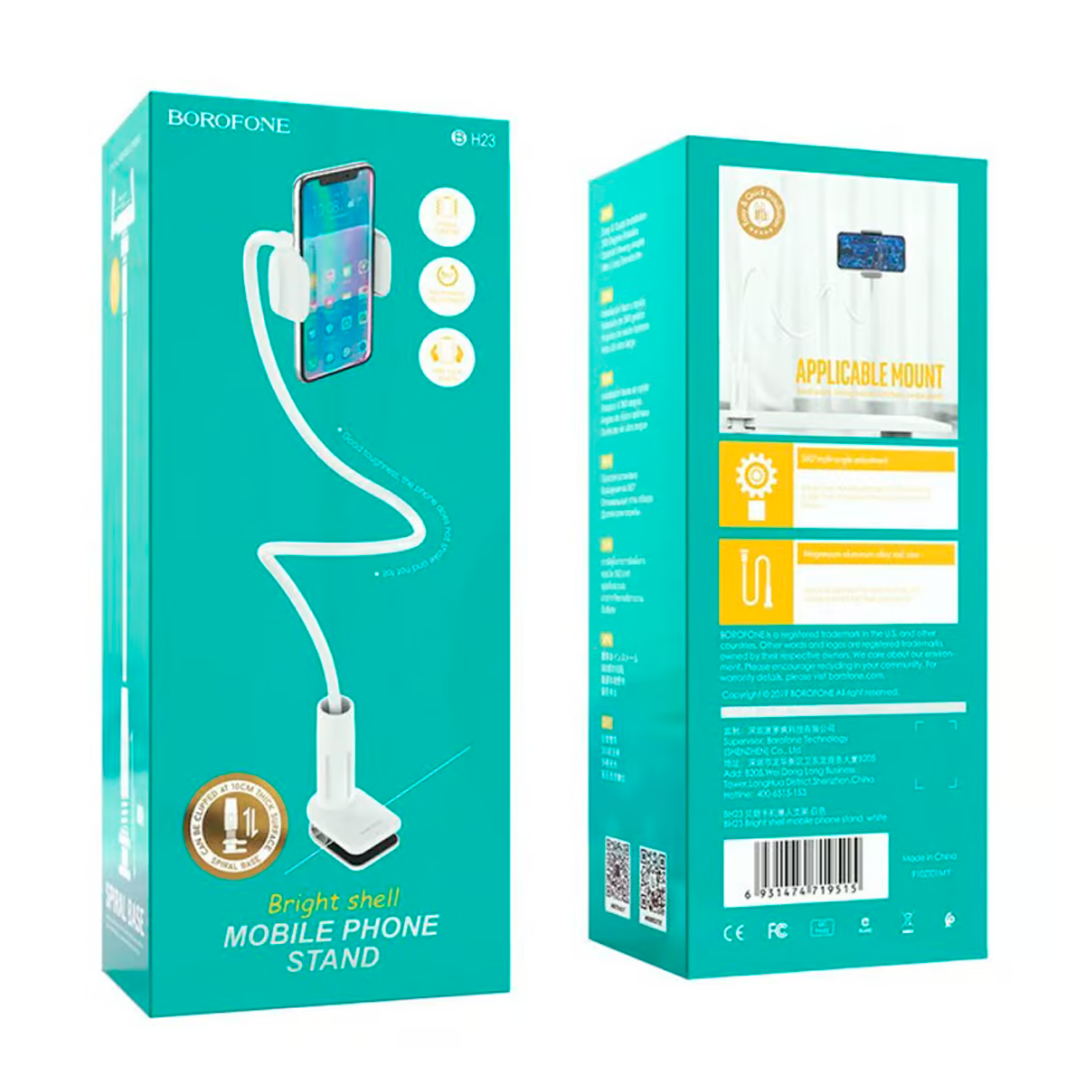 Soporte De Mesa Para Smartphone Borofone Bh23 Blanco – imagen 2