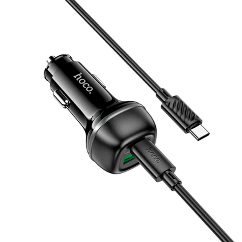 Cargador De Auto Dual Hoco Z58a Rank 48w + Cable Lightning