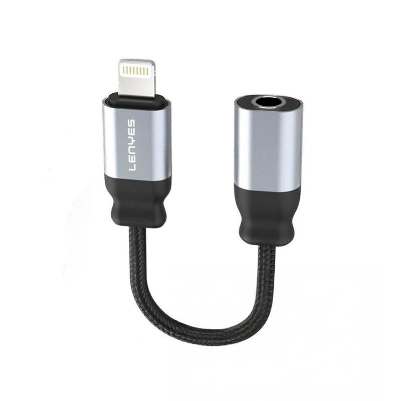 Cable Para Lightning a Jack 3.5mm Lenyes Ax107 10cm Negro – imagen 2