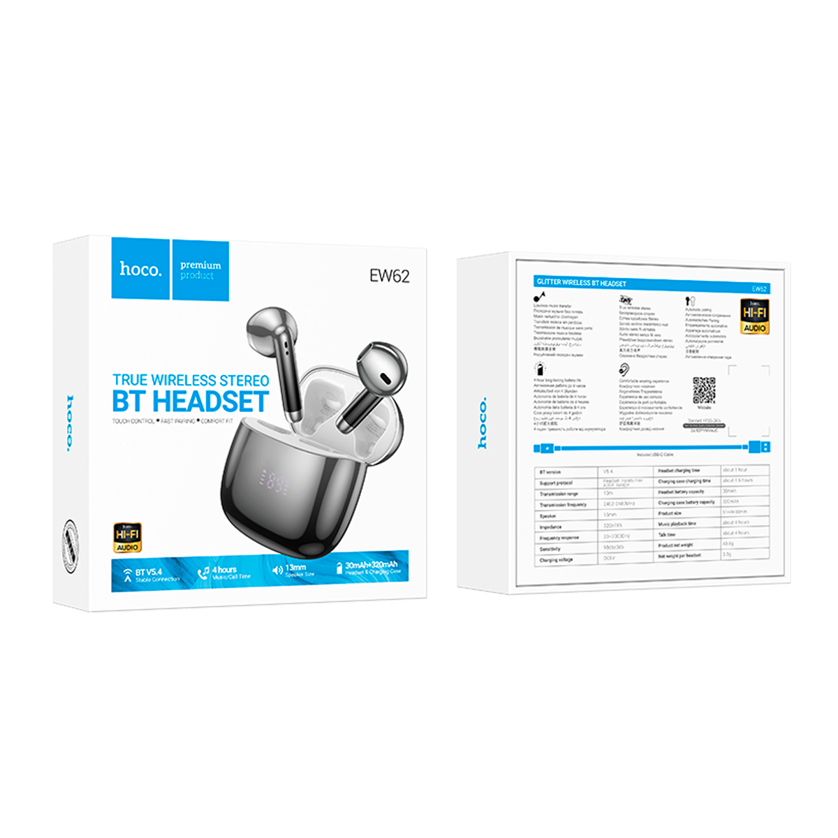 Audífonos Bluetooth Hoco Ew62 In Ear Negro – imagen 2