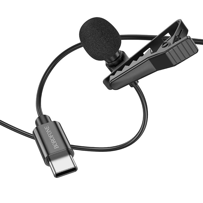 Microfono Lavalier Externo Borofone Bfk11 2m Tipo C Negro