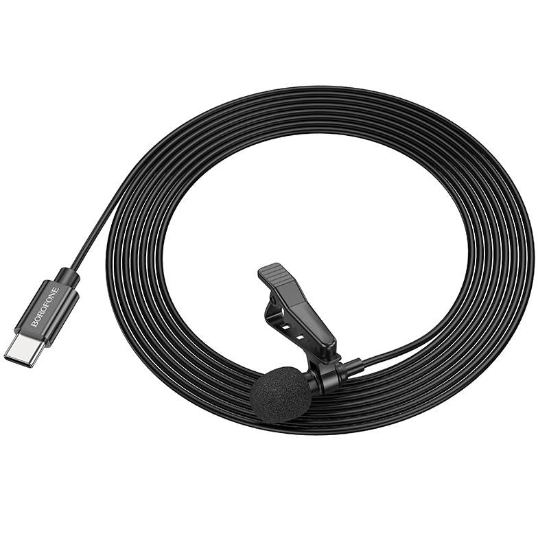 Microfono Lavalier Externo Borofone Bfk11 2m Tipo C Negro – imagen 2
