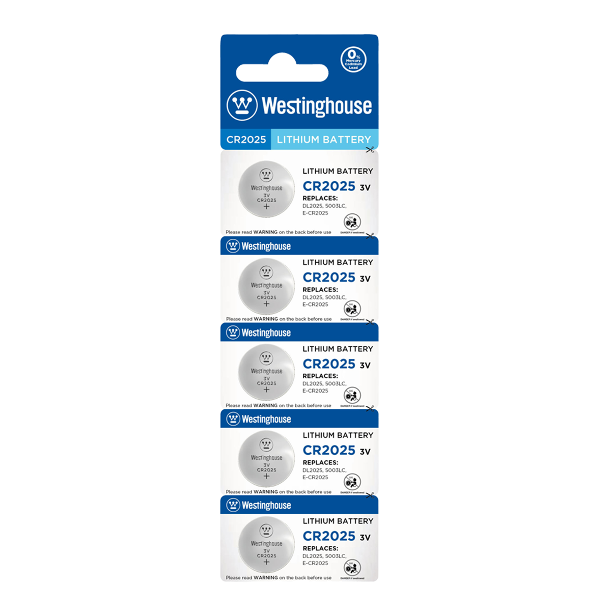 Pila Boton Litio Cr2025 Westinghouse 5 Unidades