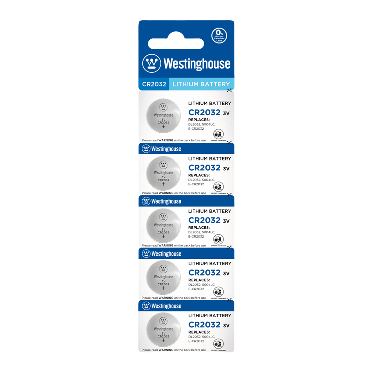 Pila Boton Litio Cr2032 Westinghouse 5 Unidades