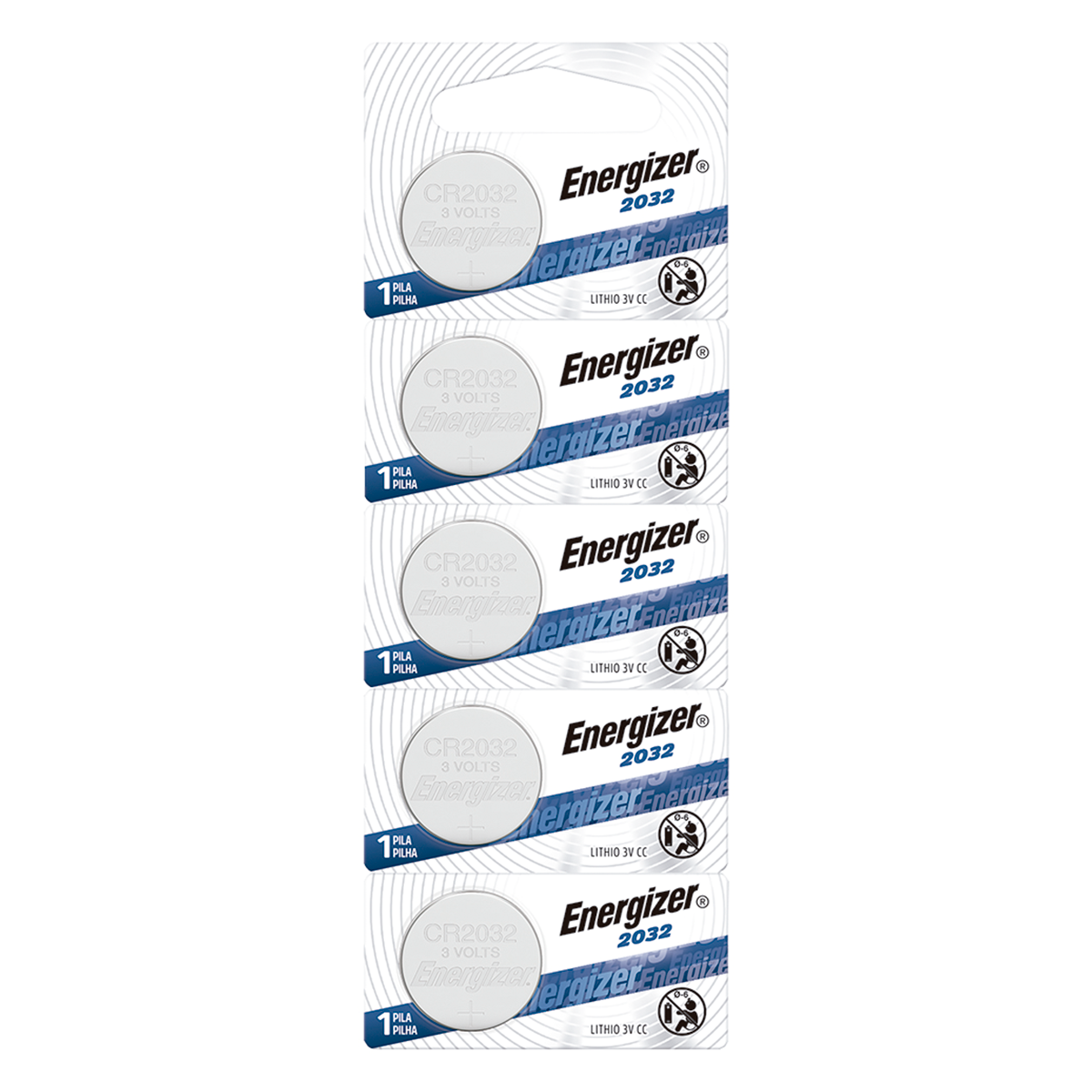 Pila Botón Energizer Cr2032 Tira X 5 Unidades