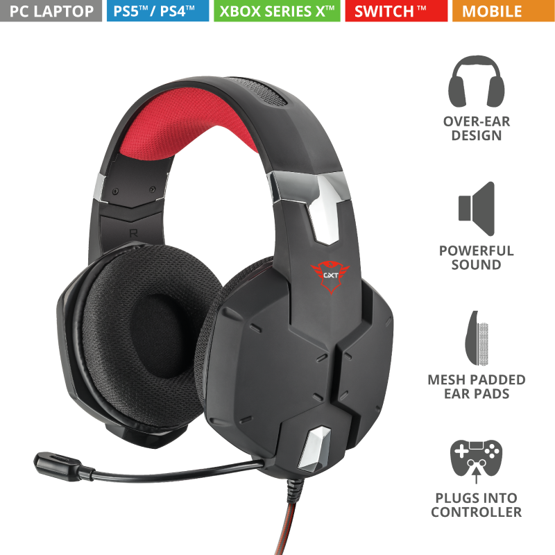 Audífono Gamer Trust Gxt 322 Carus Pc Ps4 Xbox Switch Negro – imagen 2