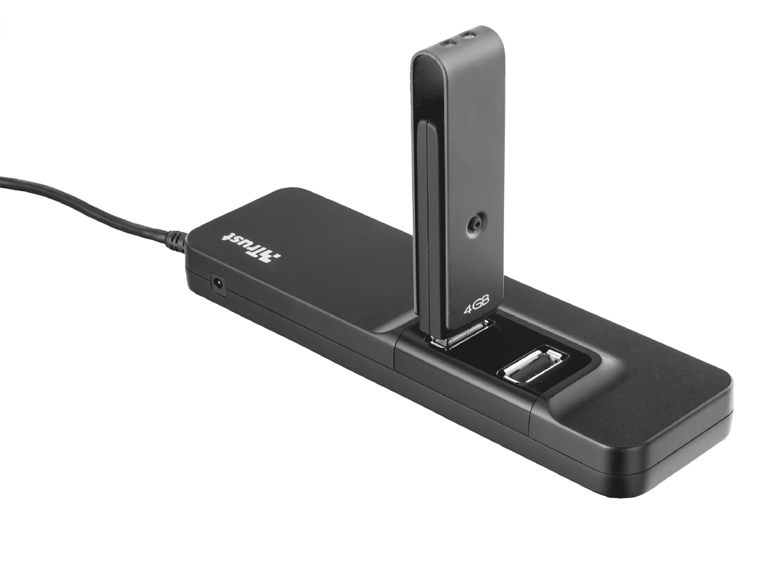 Adaptador Hub Trust Usb 7 Puertos Usb 2.0 Oila Negro – imagen 2