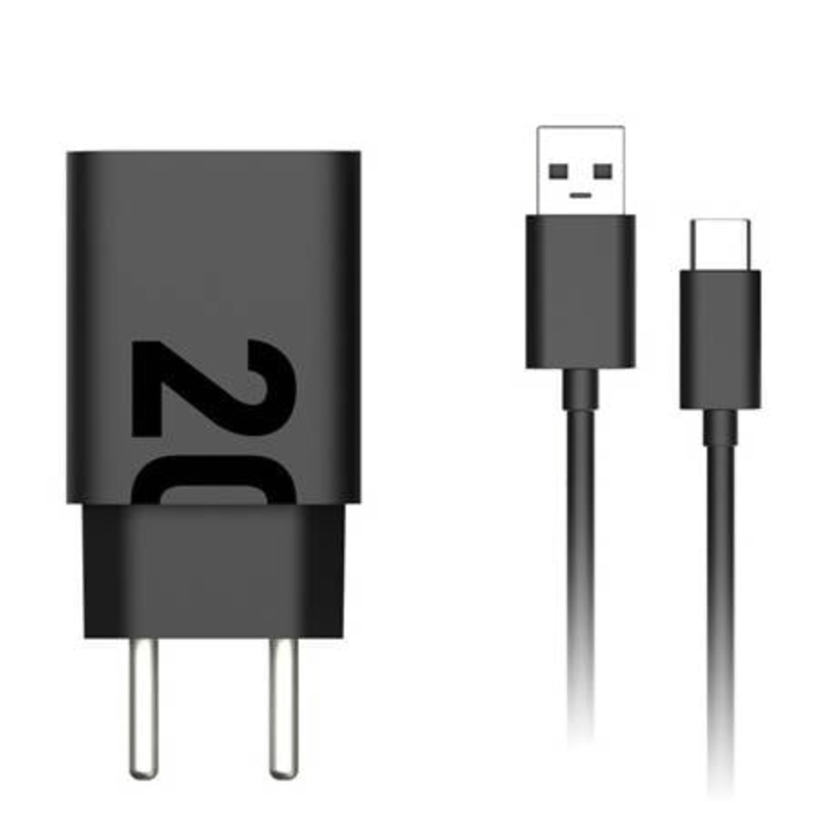 Cargador Motorola Turbo Power + Cable Tipo C 20W Negro